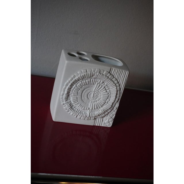 Bisque porcelain vase made by Kaiser, Germany, with a fossil design, in perfect condition. Made in the 1960s. This piece...