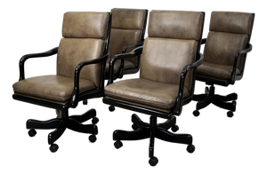 2010’s Hancock & Moore Leather Executive Office Desk Chairs - Set of 4