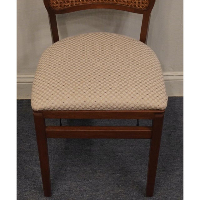 Stakmore Company Stakmore Furniture of Owego, Ny Walnut Cane Back Folding Game Chair For Sale - Image 4 of 12