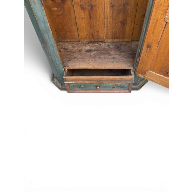 Antique Tyrolean Folk Art Painted Cabinet, 1801 For Sale - Image 6 of 17