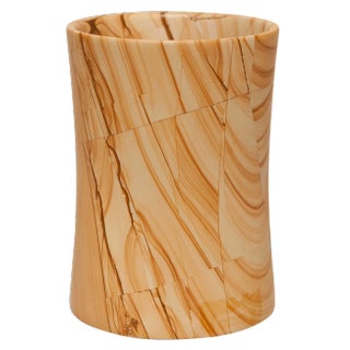 Tan Marble Waste Bin For Sale