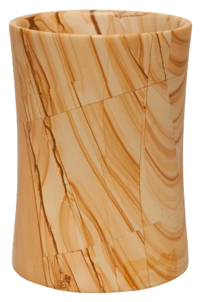 Tan Marble Waste Bin