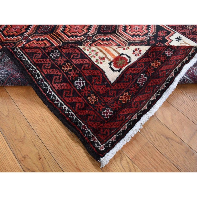 Red 1960 Prismatic Red Vintage Persian Clean with No Wear Pure Wool Hand Knotted Rug For Sale - Image 8 of 11