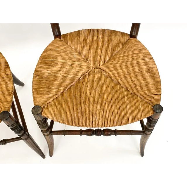 Brown 19th Century Saber Leg Rush Side Chairs—A Pair For Sale - Image 8 of 12