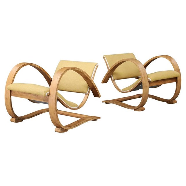 Low Art Deco French Lounge Chairs in Sculptural Bentwood, 1930s, Set of 2 For Sale - Image 11 of 11
