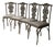 Set of 4 of Chippendale Style Verdigris Iron Garden Chairs For Sale