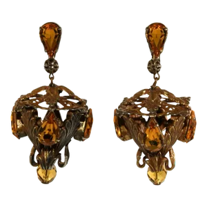 Vintage Napier Lantern Chandelier Earrings - 2 Pieces