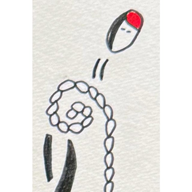 The Conversation of Bodies — Small Abstract Figurative Drawing (8 X 8 In, 2025) For Sale - Image 4 of 7