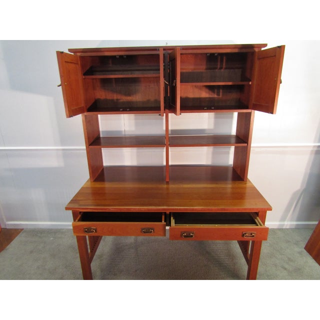 Brown Stickley Solid Cherry Mission Arts and Crafts Style Desk For Sale - Image 8 of 12