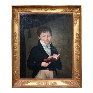 French Empire Portrait of Boy, Circa 1810 For Sale