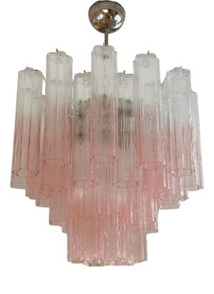 Pink Ombre Murano Chandelier Tronchi