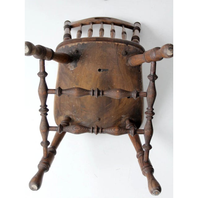 Intage Oak Dining Chairs and Bench Set 4 For Sale - Image 6 of 13