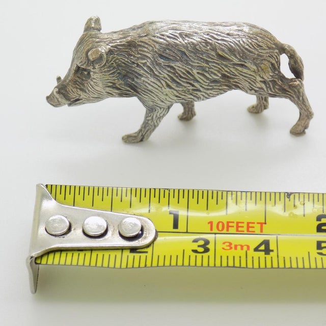 Vintage Italian Handmade Silver Boar Figurine, 1950s For Sale - Image 10 of 11
