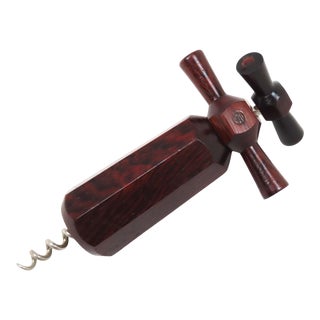 Fine Quality Hand Made Vintage Rosewood Double Action Corkscrew Circa Mid 20th Century For Sale