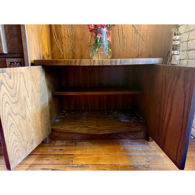 1970s Lane Brutalist Pueblo Armoire and Nightstand Set MCM For Sale - Image 10 of 14