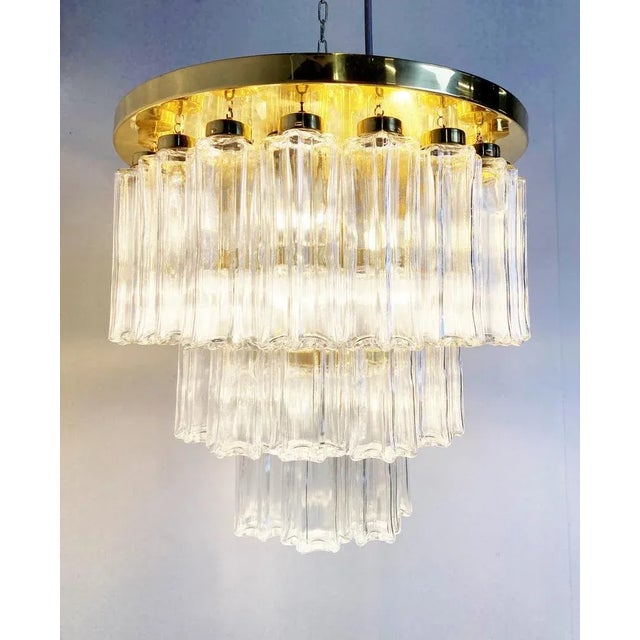 Flush Mount Chandelier from Glashutte Limburg, 1970s For Sale - Image 4 of 10