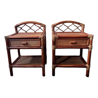 Bedside Tables in Bamboo, Set of 2 For Sale