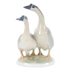 Glazed Porcelain Royal Copenhagen Decorative Pair Duck Decorative Sculpture