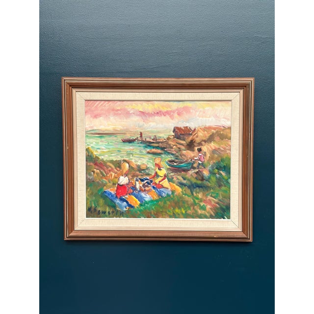 Nils Sewerin, Picnic, 1960s, Oil on Canvas, Framed For Sale - Image 7 of 18