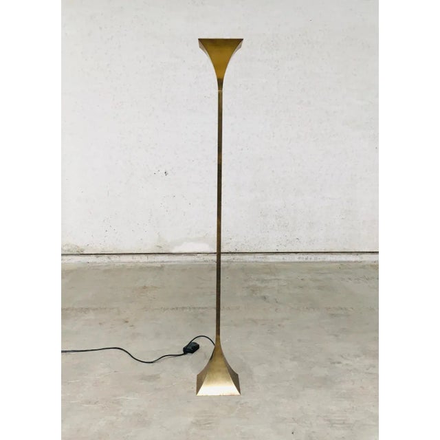 Postmodern Fluted Brass Torchiere Floor Lamp from Relco, Italy, 1980s For Sale - Image 17 of 18