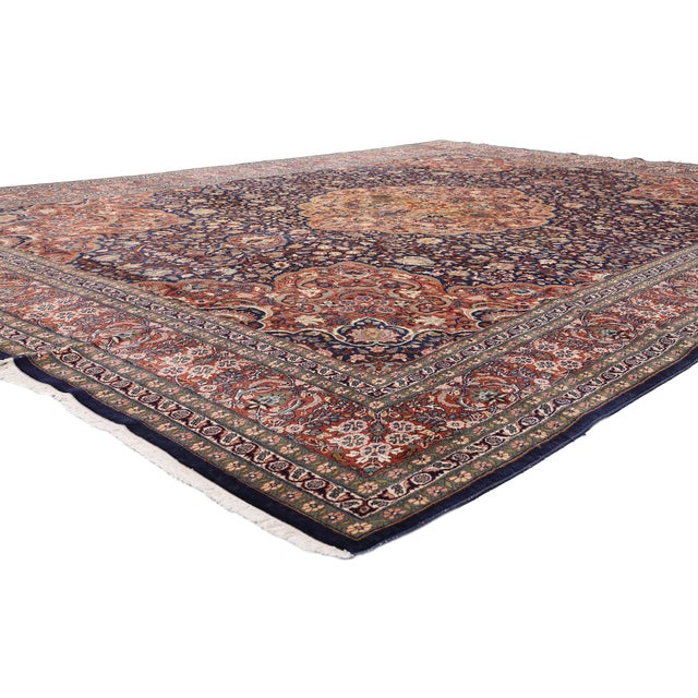 79432 Vintage Pakistani Tabriz Rug, 09'02 x 13'00. The Celestial Court: A Vintage Pakistani Tabriz Masterpiece of Timeless...