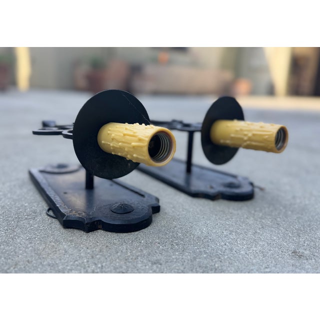 Antique Spanish Wrought Iron Sconces - Pair For Sale - Image 9 of 11