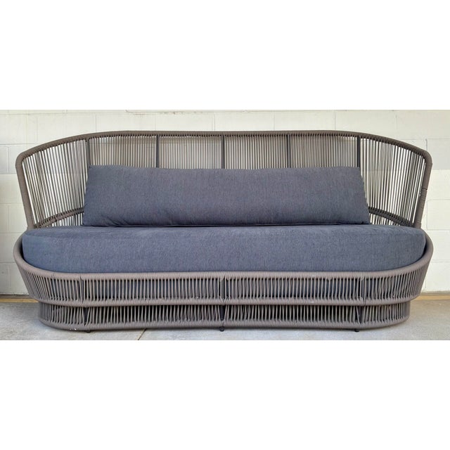 Modern Outdoor Modern Taupe and Gray Azzurro Sofa and Chair Set of 2 For Sale - Image 3 of 10