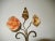 1900 - 1909 Florentine Bronze & Wrought Iron Porcelain Flowers Italian Tuscany Sconces 1900s For Sale - Image 5 of 11