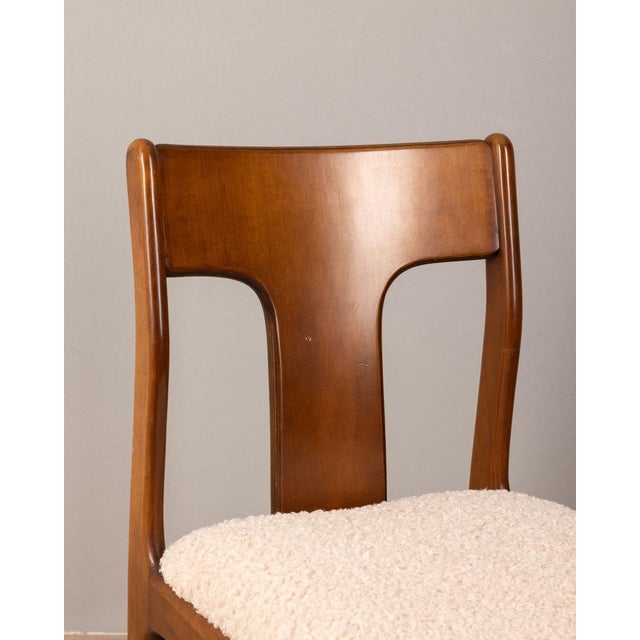 1970s Vintage Italian Chairs in White Fabric, Set of 4 For Sale - Image 5 of 8