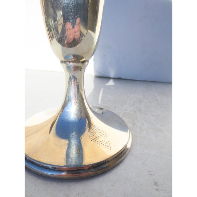 Metal Sterling Silver Trumpet Vase For Sale - Image 7 of 8