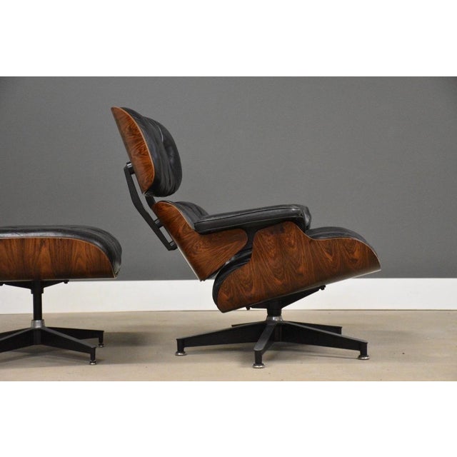 Herman Miller Charles and Ray Eames Herman Miller Rosewood Lounge Chair and Ottoman For Sale - Image 4 of 12
