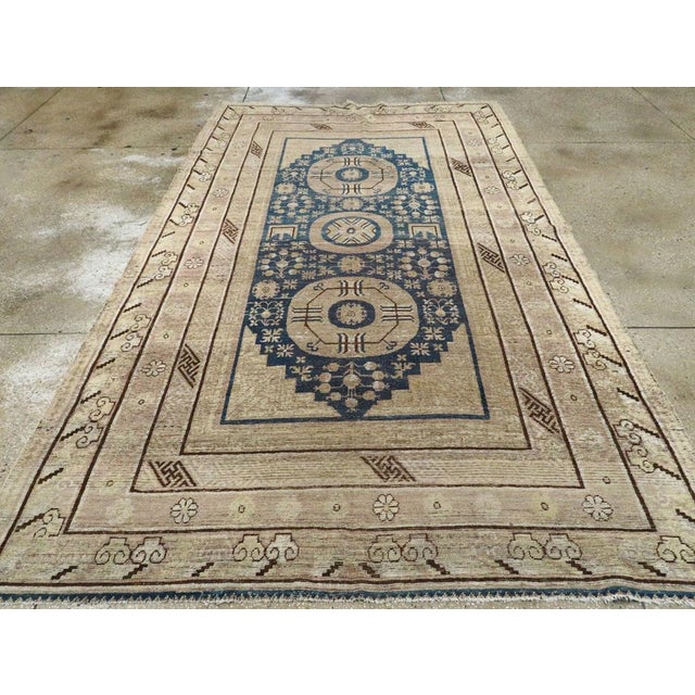 Late 19th Century Galerie Shabab Collection Late 19th Century East Turkestan Khotan Gallery Carpet For Sale - Image 5 of 10