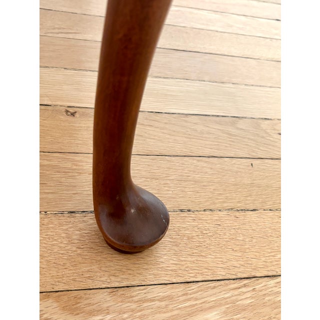 Vintage 1992 Hickory Chair Mahogany Queen Anne Side Table For Sale - Image 9 of 11