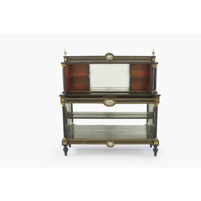 Black 19th Century Louis XVI Style Wood Carved Sideboard For Sale - Image 8 of 10