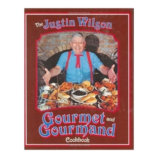 Vintage 1980s Gourmet and Gourmand Justin Wilson Louisiana Cajun Recipe Cookbook For Sale