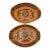 Vintage Tlaquepaque Pottery Nesting Bowl 2 Pc Serving Set For Sale