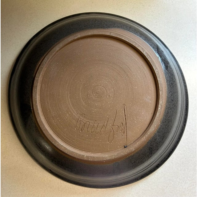 1980s Vintage 1980’s Studio Pottery Centerpiece Bowl Signed Bradford For Sale - Image 5 of 8