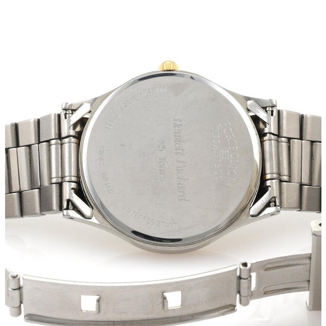 Late 20th Century Tiffany & Co. SSteel & Gold Tone Portfolio Men's Wrist Watch! For Sale - Image 5 of 5