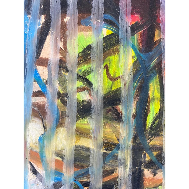 Warren Fischer Abstract Pastel Drawing on Paper Offered for sale is a 1990s Warren Fischer abstract pastel drawing on...