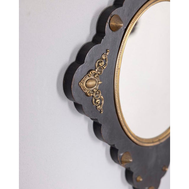 Antique Italian Wall Mirror in Wood and Bronze, 1890s For Sale - Image 3 of 9