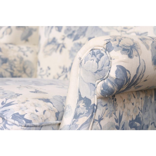 Wood Ethan Allen Chippendale Style Scrolled Wingback Chairs, a Pair For Sale - Image 7 of 10