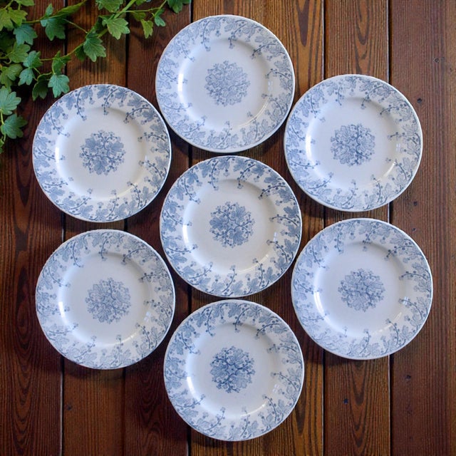 French Neva Collection Plates in Ironstone from Keller & Guérin Lunéville, 19th Century, Set of 7 For Sale - Image 9 of 9