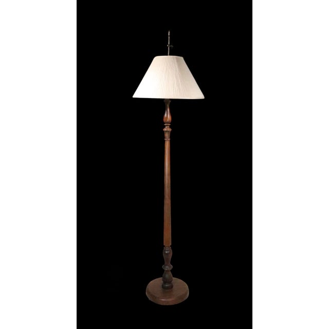 Victorian Early 20th Century Turn of the Century Turned Wood Floor Lamp For Sale - Image 3 of 10