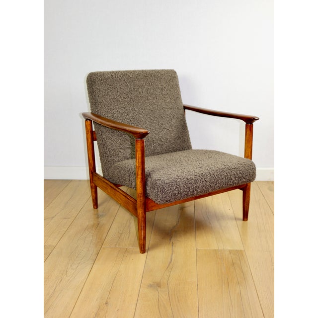 GFM-142 Armchair in Brown-Chocolate Thick Boucle by Edmund Homa, 1970 For Sale - Image 9 of 12
