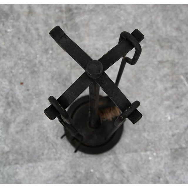 Mid Century Modern Fireplace Tools Metal Cast Iron Pilgrim Seymour Nelson MCM For Sale - Image 4 of 11