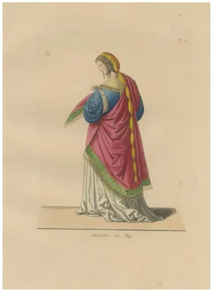 Lady with Braided Hair and Mantle, 1845, Paper