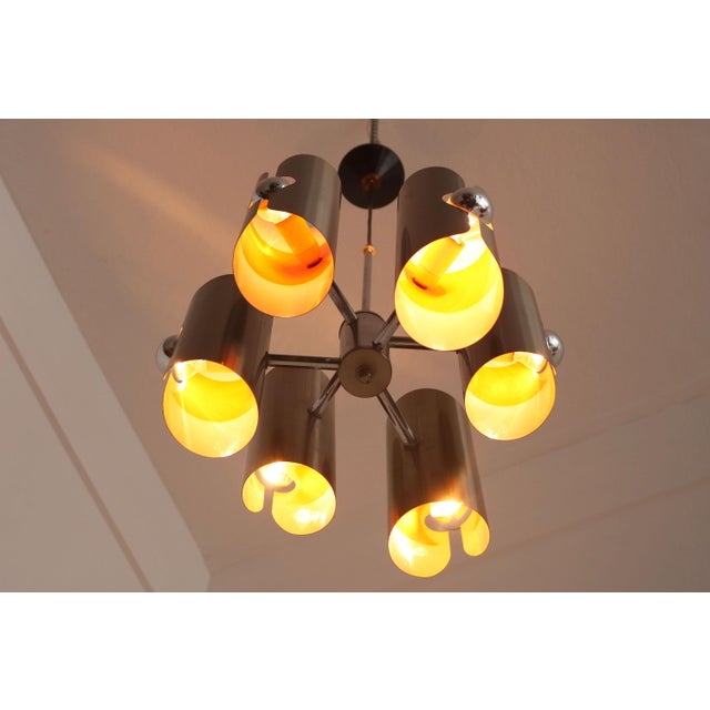 Orange Mid-Century Model D-156 Chandelier by Polam-Bielsko, Poland, 1970 For Sale - Image 8 of 11