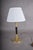 Black Mid-Century Hollywood Regency Brass and Black Column Desk Lamp with Fluted Gilt Accents, Europe, 1950s For Sale - Image 8 of 11