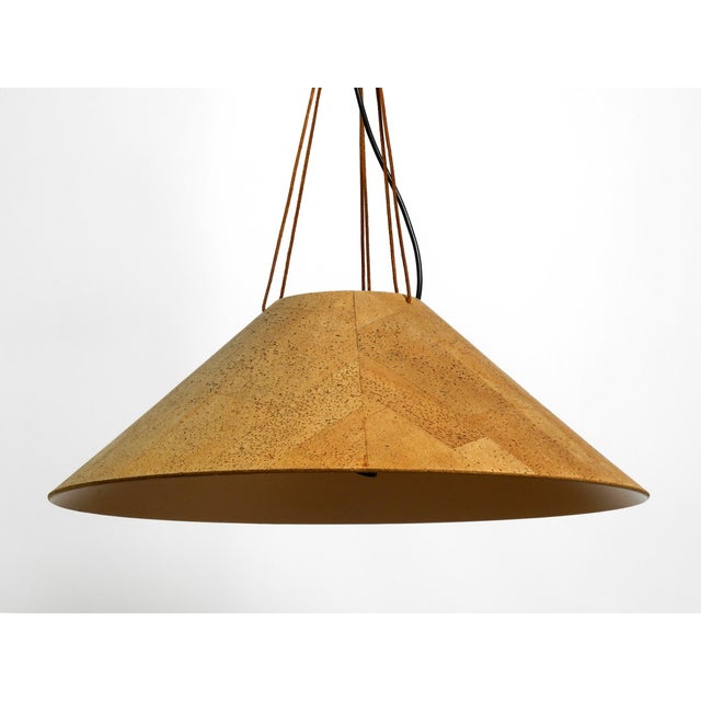 Very rare large 1970s original cork hanging lamp from m-design. designed by wilhelm zanoth and ingo maurer. Made in...