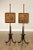 Fine Quality Antique Pair of Classical Carved Mahogany Adjustable Fire Poles Having Tripodal Splayed Scroll legs and...